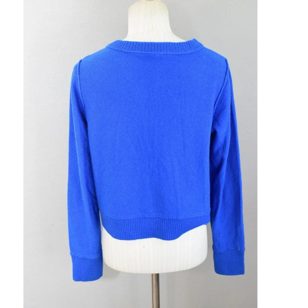 Free People Nocturnal Solid Cashmere Cardi Small Blue Wool Cashmere Button Front
